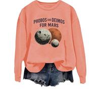 Phobos and Deimos for Mars Sweatshirt 30 Seconds to Mars Shirt Space Tourism Mars Phobos et Deimos Tops, Hami Orange, XXL