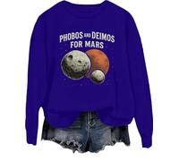 Phobos and Deimos for Mars Sweatshirt 30 Seconds to Mars Shirt Space Tourism Mars Phobos et Deimos Tops, Klein Blue, XXL