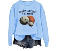 Phobos and Deimos for Mars Sweatshirt 30 Seconds to Mars Shirt Space Tourism Mars Phobos et Deimos Tops, bleu ciel, M