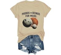 Phobos and Deimos for Mars T-shirt 30 Seconds to Mars Space Tourism Mars Phobos et Deimos Tops, kaki, 3XL