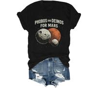 Phobos and Deimos for Mars T-shirt 30 Seconds to Mars Space Tourism Mars Phobos et Deimos Tops, Noir , XL