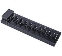 Phobya 1011222 Diviseur de câbles Noir séparateur ou commutateur de câbles - Séparateurs ou commutateurs de câbles (Diviseur de câbles, Noir, 1 x 4-pin Molex, 9 x 3-pin Molex)