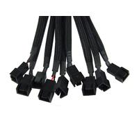 Phobya 3Pin Molex vers 9x 3Pin Molex 60cm - 1 m - Molex (3 broches) - Molex (3 broches) - Mâle/Femelle - 90° - Noir