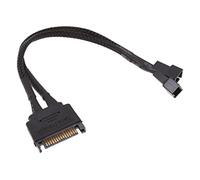 Phobya - Réducteur de Tension - SATA-> 2X Molex 3 Broches - 5V/12V - 20cm - Gaine Noire