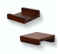 PHOENANCEE Bois Massif, éTagèRes Murales De 13 Cm, Planche en Bois Rustique, éTagèRes DéCoratives pour Photos pour Salon, Lot De 2, Noyer Foncé