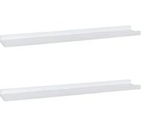 PHOENANCEE Lot De 2 éTagèRes Murales Flottantes DéCoratives en Bois pour Salon, Chambre à Coucher, Cuisine, MéTéO Blanc, 90 X 13 X 40 Cm