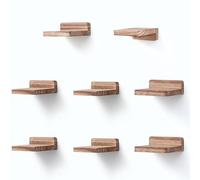 PHOENANCEE Lot de 8 Petites Etagères Murales Flottantes Carrées en Bois pour Petits Objets, Décoration pour Chambre à Coucher, Salon, 10,2 x 10,2 x 4 cm (Noir Carbonisé)
