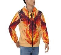 Phoenix 1 Sweat-shirt léger à col zippé pour homme Veste à capuche douce Saint-Valentin