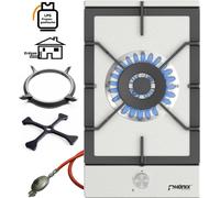Phönix 301SL Plaque de cuisson à gaz inox Réchaud à gaz 1 feu 4 KW + support wok en fonte + croix de cuisinière