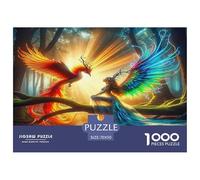 Phoenix and Elves Puzzles 1000 Pièces pour Adultes Et Enfants Animal De l'art De La Décoration Moderne Jeu Cadeau Unique 1000 Pieces pour Jeux D'activités Familiales Cadeaux De Voyage 70x50cm/1000pcs
