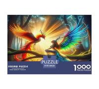 Phoenix and Elves Puzzles 1000 Pièces pour Adultes Et Enfants Animal Jeu Éducatif Jouets Défi 1000 Pieces Activité Relaxante Cadeau pour Femme, Homme, Couple Et Amie 38x26cm/1000pcs