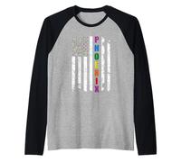 Phoenix Arizona LGBTQ Gay Pride Month American Flag Rainbow Manche Raglan