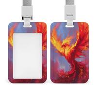 Phoenix Art Porte-badge rétractable avec clip pour carte d'identité incendie Rouge