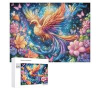 Phoenix au-Dessus du château brûlant Puzzle 500 Pièces pour Adultes Jeu De Détente Endurance Mentale Cadeau pour Longues Soirées 500 PCS