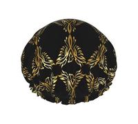 Phoenix Bonnet de douche non mouillant, double couche réutilisable, bonnet de douche pour cheveux longs