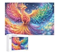 Phoenix coloré sur Pierre avec des Fleurs Puzzle 1000 Pièces pour Couples Collaboration À Domicile Pensée Stratégique Cadeau pour Romance 1000 PCS