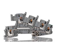 Phoenix Contact Bloc-terminal 6 positions 2 pôles Push-in gris Rail DIN 24 A 400 V -20°C à 80°C
