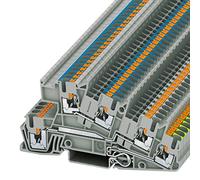 PHOENIX CONTACT Bloc-terminal 6 positions, 2 pôles, Push-in, gris, Plastique, Montage sur rail DIN, 24 A, 400 V, -20°C à 80°C