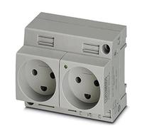 PHOENIX CONTACT EO-K/UT/LED/DUO Lot de 2 prises de courant double face type K à visser Gris 134 500 g