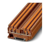 PHOENIX CONTACT PT 2.5-QUATTRO BN Borne traversante, largeur 5,2 mm, hauteur 35,3 mm, 26-12 AWG, tension nominale 800 V, courant nominal, 24 A, 4 ports, section 0,14 mm² - 4 mm², marron, 50 pièces