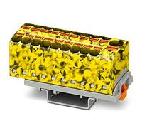 PHOENIX CONTACT PTFIX 10/18X4-NS35-FE Bloc de distribution Nombre de terminaux : 19 Section : 0,5 mm² - 10 mm² AWG : 20-6 Largeur : 28,6 mm Noir/Jaune 8 pièces