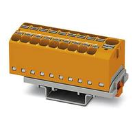 PHOENIX CONTACT PTFIX 10/18X4-NS35 OG Bloc de distribution Nombre de connecteurs 19 Section 0,5 mm² - 10 mm² AWG 20-6 Largeur 28,6 mm Orange 8 pièces