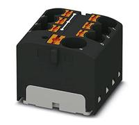 PHOENIX CONTACT PTFIX 10/6X4-G BK Bloc de distribution interne ponté 450V 32A Nombre de bornes 7 Section 0.2mm²-6mm² AWG 24-10 Largeur 27.9mm Hauteur 22.7mm Noir 8 Pièces