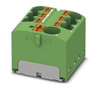 PHOENIX CONTACT PTFIX 10/6X4-G GN Bloc de distribution interne ponté 450V 32A Nombre de bornes 7 Section 0.2mm²-6mm² AWG 24-10 Largeur 27.9mm Hauteur 22.7mm Vert 8 Pièces