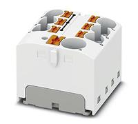 PHOENIX CONTACT PTFIX 10/6X4-G WH Lot de 8 blocs de distribution interne ponté 450 V 32 A Nombre de bornes 7 Section 0,2 mm² - 6 mm² AWG 24-10 Largeur 27,9 mm Hauteur 22,7 mm Blanc