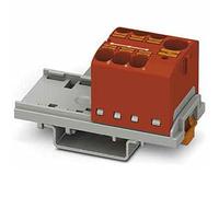 PHOENIX CONTACT PTFIX 10/6X4-NS35 RD Bloc de distribution 800 V 63 A Nombre de connecteurs 7 Section 0,2 mm²-6 mm² AWG 24-10 Largeur 28,6 mm Rouge