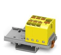 PHOENIX CONTACT PTFIX 10/6X4-NS35 YE Bloc de distribution 800V 63A Nombre de bornes 7 Section 0.2mm²-6mm² AWG 24-10 Largeur 28.6mm Jaune 8 Pièces
