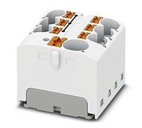 PHOENIX CONTACT PTFIX 10/6X4WH Bloc de distribution 450V 32A Nombre de bornes 7 Section 0.2mm²-6mm² AWG 24-10 Largeur 27.9mm Hauteur 21.7mm Blanc