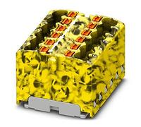 PHOENIX CONTACT PTFIX 12X1.5-FE Bloc de distribution interne ponté 450V 17.5A Nombre de bornes 12 Section 0.14mm²-2.5mm² AWG 26-14 Largeur 24.9mm Hauteur 17.7mm Noir/Jaune 20pcs
