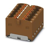 PHOENIX CONTACT PTFIX 12X1.5-G BN Bloc de distribution interne ponté 450V 17.5A Nombre de bornes 12 Section 0.14mm²-2.5mm² AWG 26-14 Largeur 24.9mm Hauteur 18.7mm Marron 20pcs