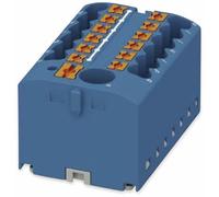 PHOENIX CONTACT PTFIX 6/12X2.5 BU Bloc de distribution borne d'alimentation 450V 24A Nombre de bornes 13 Section 0.14mm²-4mm² AWG 26-12 Largeur 41mm Hauteur 21.7mm, Bleu, 1 Pièces