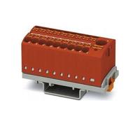Phoenix Contact PTFIX Lot de 8 blocs de distribution 6/18 x 2,5-NS35 RD avec orientation verticale et alimentation intégrée, 690 V, 24 A, nombre de connecteurs 19, section 0,14 mm² à 4 mm², rouge