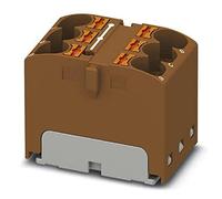 PHOENIX CONTACT PTFIX 6X4 BN Bloc Répartiteur interne Pont 450V 32A Nombre de Bornes 6 Section 0.2mm²-6mm² AWG 24-10 Largeur 18.5mm Hauteur 21.7mm Marron 10 Pièces