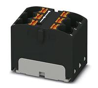 PHOENIX CONTACT PTFIX 6X4-G BK Bloc de distribution interne ponté 450V 32A Nombre de bornes 6 Section 0,2mm²-6mm² AWG 24-10 Largeur 18,5mm Hauteur 22,7mm Noir 10 Pièces