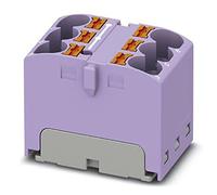 PHOENIX CONTACT PTFIX 6X4VT Bloc de distribution interne ponté 450V 32A Nombre de bornes 6 Section 0.2mm²-6mm² AWG 24-10 Largeur 18.5mm Hauteur 21.7mm Violet 10 Pièces