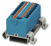 PHOENIX CONTACT PTFIX - Bloc de distribution 6/18 x 2,5 NS35A BU - Bloc de distribution avec orientation horizontale et alimentation intégrée - 690 V - 24 A - Nombre de connecteurs 19 - Section 0,14