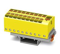 PHOENIX CONTACT PTFIX Lot de 8 blocs de distribution 10/18X4-NS35 YE - Nombre de connecteurs 19 - Section 0,5 mm² - 10 mm² - AWG 20-6 - Largeur 28,6 mm - Jaune