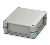 PHOENIX CONTACT UCS 237-195-F-CCD 7035 Boîtier complet pour circuit imprimé avec inserts d'angle avec compartiments d'angle, parois latérales fermées, gris clair avec coins bleu turquoise