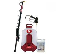 PHOENIX - Dorsal Sprayer Evo | Pulverisateur Electrique 16L + Anti-Mousse Bidon de 5L/10/20L + Jeu de 5 Buses, Idéal pour Nettoyer Les mousses récalcitrantes (Antimousse 10L)