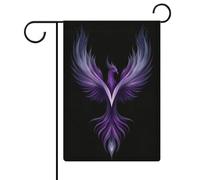 Phoenix Drapeau de jardin en toile de jute double face 32 x 47 cm