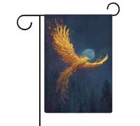 Phoenix Drapeau de jardin en toile de jute double face au clair de lune antique 30,5 x 45,7 cm