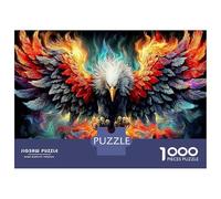 Phoenix Eagle Puzzle 1000 Pièces Décoration Intérieure Phoenix in Fire & Light Jeu Éducatif Challenge Toy Adultes & Enfants des 14 Ans 70x50cm/1000pcs