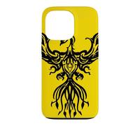 Phoenix Fantasy Oiseau de feu Style Tribal Art Noir Coque pour iPhone 13 Pro