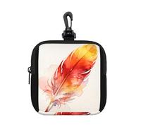 Phoenix Feathers Petite pochette étanche à fermeture éclair en néoprène pour écouteurs, porte-clés