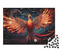 Phoenix Fire Bird Jigsaw for Adults Educational: Red Sun Phoenix 1000 Piece Games for Home Decor 70x50cm/1000pcs