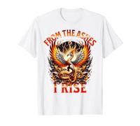 Phoenix Flames renaissant de Ses Cendres I Rise Rebirth T-Shirt Graphique avec Valeur, Homme, Blanc, XL